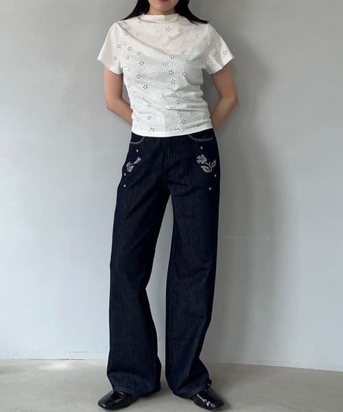 Fano Studios(ファノ ストゥディオズ)の「フラワー刺繍 コントラストステッチ デニムパンツ FX26K072【Fano Studios】【2026SS】(デニムパンツ・レディース・ブルー・S/M/L)」の21枚目の写真
