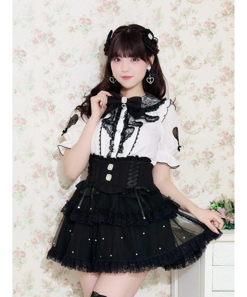 NOEMIE(ノエミー)の「レースハートスリーブラッフルブラウス(シャツ/ブラウス・レディース・ピンク/オフホワイト/ピンク系その他・M)」の1枚目の写真