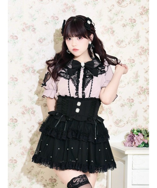 NOEMIE(ノエミー)の「レースハートスリーブラッフルブラウス(シャツ/ブラウス・レディース・ピンク/オフホワイト/ピンク系その他・M)」の3枚目の写真