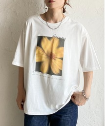 オーバーサイズ 半袖 ロゴフォト プリントTシャツ