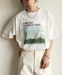 オーバーサイズ 半袖 ロゴフォト プリントTシャツ