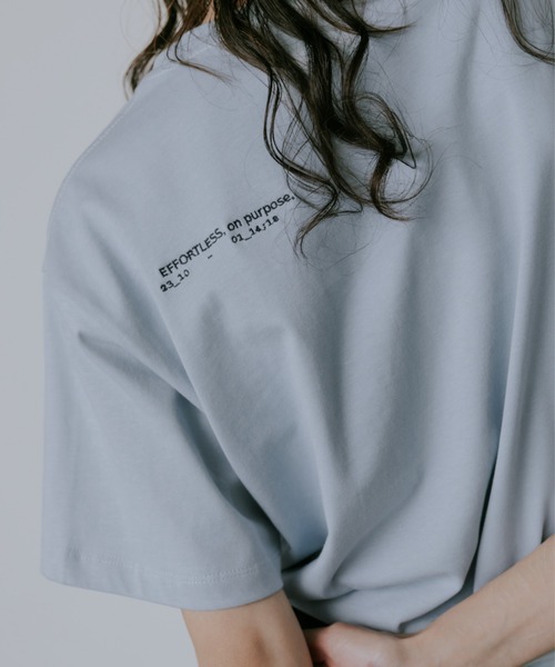 lit(リット)の「Back Embroidery TEE(Tシャツ/カットソー・レディース・オフホワイト/サックスブルー/ダークネイビー/トップグレー・FREE)」の1枚目の写真