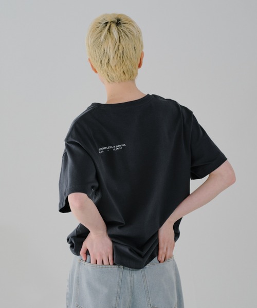 lit(リット)の「Back Embroidery TEE(Tシャツ/カットソー・レディース・オフホワイト/サックスブルー/ダークネイビー/トップグレー・FREE)」の11枚目の写真