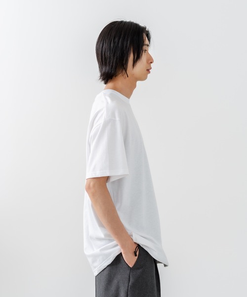 OUTDOOR EXCHANGE(アウトドアエクスチェンジ)の「【OUTDOOR EXCHANGE/アウトドアエクスチェンジ】×【ZERO STAIN/ゼロステイン】コラボ 裾ドローコード 胸ポケット Tシャツ(Tシャツ/カットソー・メンズ・ホワイト/スミクロ・MEDIUM/LARGE)」の15枚目の写真