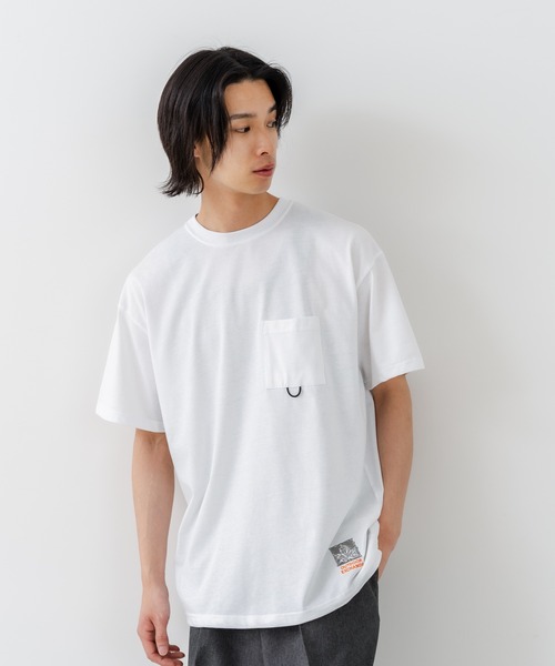 OUTDOOR EXCHANGE(アウトドアエクスチェンジ)の「【OUTDOOR EXCHANGE/アウトドアエクスチェンジ】×【ZERO STAIN/ゼロステイン】コラボ 裾ドローコード 胸ポケット Tシャツ(Tシャツ/カットソー・メンズ・ホワイト/スミクロ・MEDIUM/LARGE)」の16枚目の写真