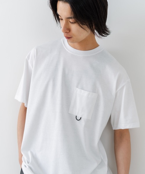 OUTDOOR EXCHANGE(アウトドアエクスチェンジ)の「【OUTDOOR EXCHANGE/アウトドアエクスチェンジ】×【ZERO STAIN/ゼロステイン】コラボ 裾ドローコード 胸ポケット Tシャツ(Tシャツ/カットソー・メンズ・ホワイト/スミクロ・MEDIUM/LARGE)」の19枚目の写真