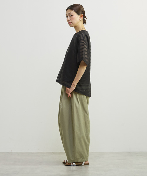 MELROSE claire(メルローズ クレール)の「【シアーラッセルレースインナー付きプルオーバー】(Tシャツ/カットソー・レディース・オフホワイト/ブラック・FREE)」の16枚目の写真