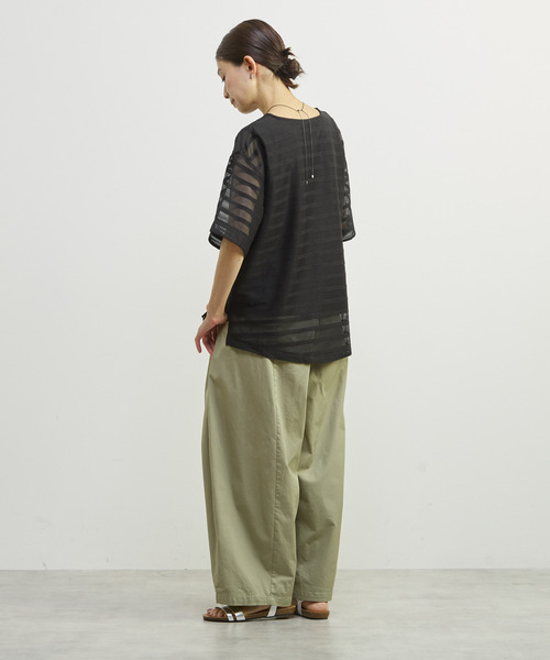 MELROSE claire(メルローズ クレール)の「【シアーラッセルレースインナー付きプルオーバー】(Tシャツ/カットソー・レディース・オフホワイト/ブラック・FREE)」の17枚目の写真