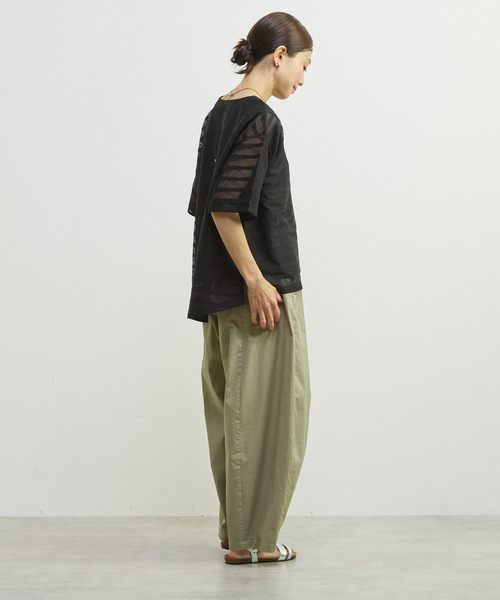 MELROSE claire(メルローズ クレール)の「【シアーラッセルレースインナー付きプルオーバー】(Tシャツ/カットソー・レディース・オフホワイト/ブラック・FREE)」の20枚目の写真