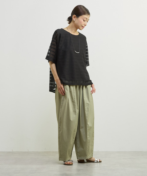 MELROSE claire(メルローズ クレール)の「【シアーラッセルレースインナー付きプルオーバー】(Tシャツ/カットソー・レディース・オフホワイト/ブラック・FREE)」の22枚目の写真