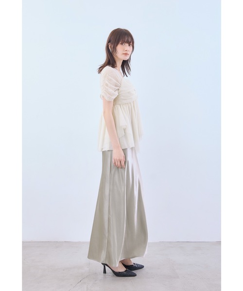 niana(ニアナ)の「サテンナロースカートセットアップ 2点セット セパレート セレモニー フォーマル 結婚式 二次会 同窓会 成人式 入学式 卒業式 お呼ばれ パーティードレス オケージョンドレス(ドレス・レディース・ベージュ/ブラック・M/S/L)」の19枚目の写真