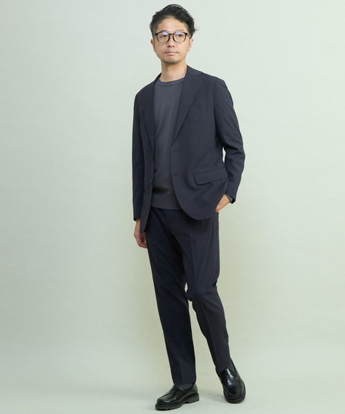 MEN'S MELROSE(メンズメルローズ)の「ドライテックセットアップスーツ | ウォッシャブル / 防シワ(セットアップ・メンズ・ネイビー/ライトグレー・5/3/4)」の2枚目の写真