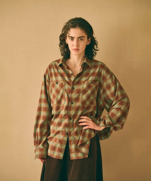 kha:ki(カーキ)の「「KHA:KI / カーキ」HOMBRE WIDE SHIRT(シャツ/ブラウス・レディース・ブルー/チェック/ブラック・1/2)」の3枚目の写真