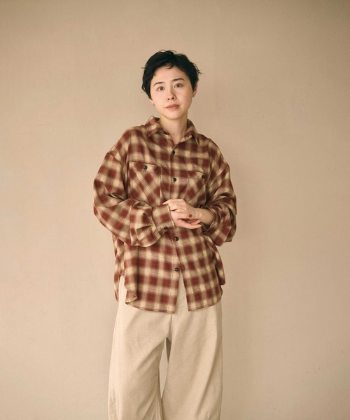 kha:ki(カーキ)の「「KHA:KI / カーキ」HOMBRE WIDE SHIRT(シャツ/ブラウス・レディース・ブルー/チェック/ブラック・1/2)」の16枚目の写真