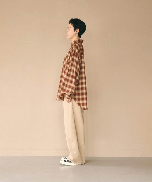 kha:ki(カーキ)の「「KHA:KI / カーキ」HOMBRE WIDE SHIRT(シャツ/ブラウス・レディース・ブルー/チェック/ブラック・1/2)」の19枚目の写真