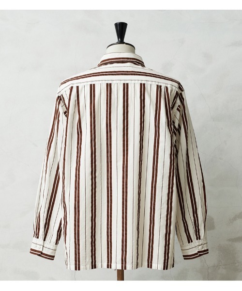 WAIPER.inc（ワイパーインク）の「WAIPER×TOWN CRAFT DR26S004WP 60's STRIPE BOX SHIRTS ストライプ ボックスシャツ（シャツ/ブラウス・メンズ・ホワイト×ブラウン/ホワイト×ブラック・L/XL）」の3枚目の写真
