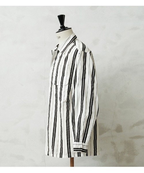 WAIPER.inc（ワイパーインク）の「WAIPER×TOWN CRAFT DR26S004WP 60's STRIPE BOX SHIRTS ストライプ ボックスシャツ（シャツ/ブラウス・メンズ・ホワイト×ブラウン/ホワイト×ブラック・L/XL）」の4枚目の写真