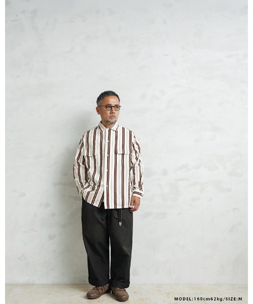 WAIPER.inc（ワイパーインク）の「WAIPER×TOWN CRAFT DR26S004WP 60's STRIPE BOX SHIRTS ストライプ ボックスシャツ（シャツ/ブラウス・メンズ・ホワイト×ブラウン/ホワイト×ブラック・L/XL）」の8枚目の写真