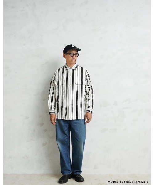 WAIPER.inc（ワイパーインク）の「WAIPER×TOWN CRAFT DR26S004WP 60's STRIPE BOX SHIRTS ストライプ ボックスシャツ（シャツ/ブラウス・メンズ・ホワイト×ブラウン/ホワイト×ブラック・L/XL）」の11枚目の写真