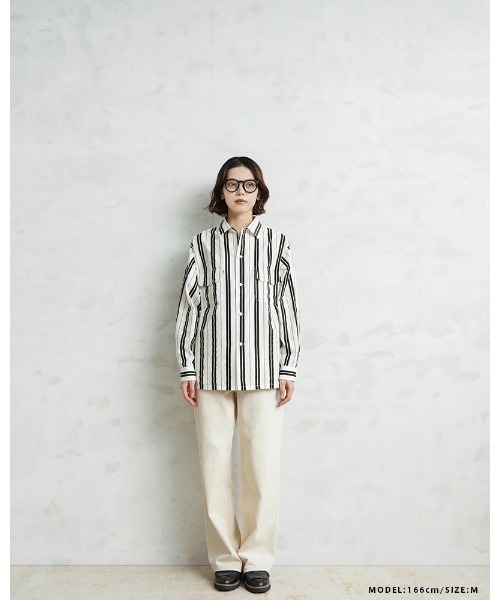 WAIPER.inc（ワイパーインク）の「WAIPER×TOWN CRAFT DR26S004WP 60's STRIPE BOX SHIRTS ストライプ ボックスシャツ（シャツ/ブラウス・メンズ・ホワイト×ブラウン/ホワイト×ブラック・L/XL）」の14枚目の写真