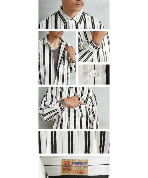 WAIPER.inc（ワイパーインク）の「WAIPER×TOWN CRAFT DR26S004WP 60's STRIPE BOX SHIRTS ストライプ ボックスシャツ（シャツ/ブラウス・メンズ・ホワイト×ブラウン/ホワイト×ブラック・L/XL）」の16枚目の写真
