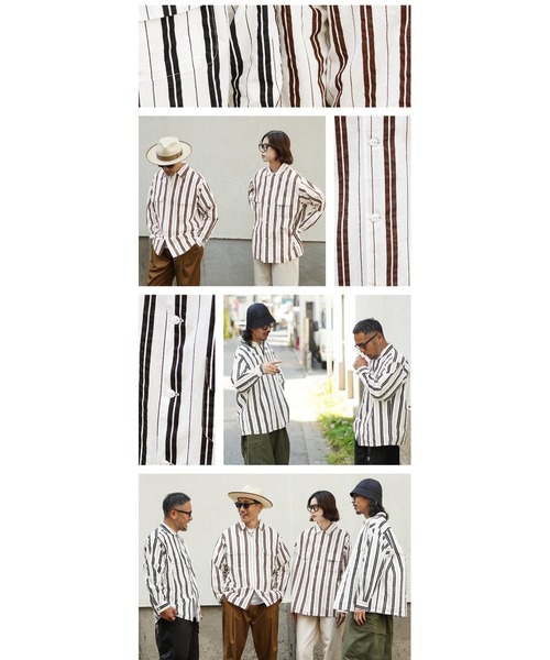 WAIPER.inc（ワイパーインク）の「WAIPER×TOWN CRAFT DR26S004WP 60's STRIPE BOX SHIRTS ストライプ ボックスシャツ（シャツ/ブラウス・メンズ・ホワイト×ブラウン/ホワイト×ブラック・L/XL）」の20枚目の写真