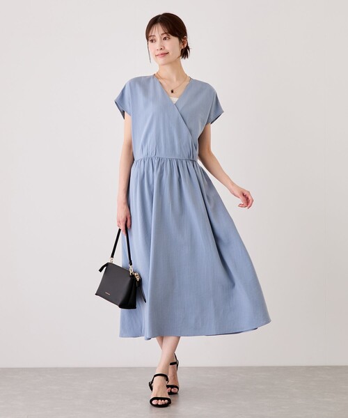 Jayro(ジャイロ)の「カシュクールワンピース(ワンピース・レディース・ネイビー/ブルー系その他6/ブラック・M)」の1枚目の写真