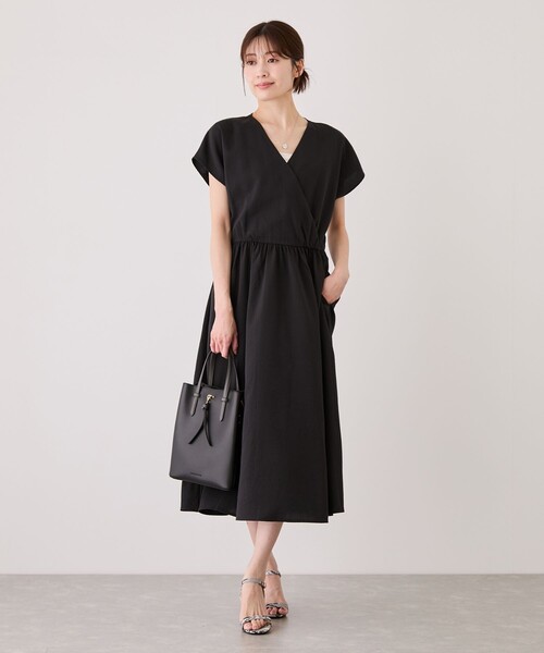 Jayro(ジャイロ)の「カシュクールワンピース(ワンピース・レディース・ネイビー/ブルー系その他6/ブラック・M)」の2枚目の写真