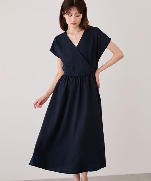 Jayro(ジャイロ)の「カシュクールワンピース(ワンピース・レディース・ネイビー/ブルー系その他6/ブラック・M)」の7枚目の写真