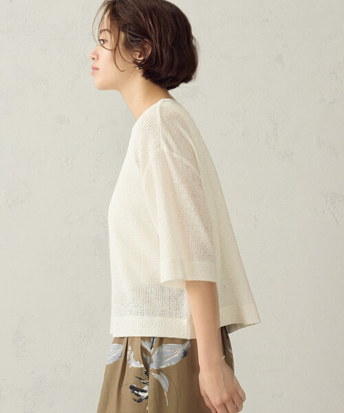 COMME CA ISM(コムサイズム)の「【セットアイテム】メッシュTシャツ+タンクトップ(Tシャツ/カットソー・レディース・ブラック/モカ/ホワイト・LARGE/MEDIUM)」の7枚目の写真