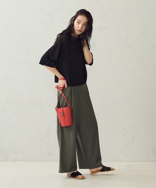COMME CA ISM(コムサイズム)の「【セットアイテム】メッシュTシャツ+タンクトップ(Tシャツ/カットソー・レディース・ブラック/モカ/ホワイト・LARGE/MEDIUM)」の12枚目の写真