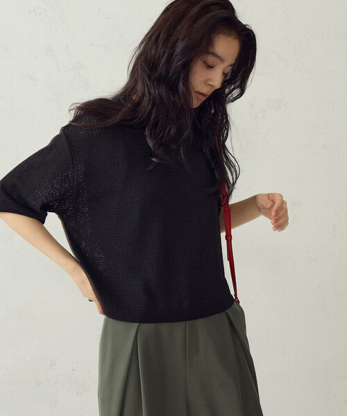 COMME CA ISM(コムサイズム)の「【セットアイテム】メッシュTシャツ+タンクトップ(Tシャツ/カットソー・レディース・ブラック/モカ/ホワイト・LARGE/MEDIUM)」の13枚目の写真