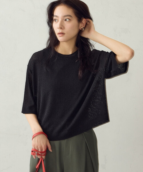 COMME CA ISM(コムサイズム)の「【セットアイテム】メッシュTシャツ+タンクトップ(Tシャツ/カットソー・レディース・ブラック/モカ/ホワイト・LARGE/MEDIUM)」の15枚目の写真