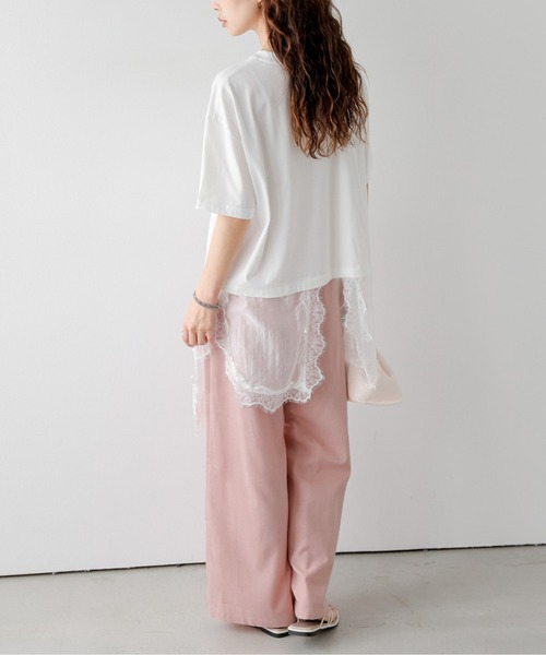 AMELY(エミリー)の「リネンブレンドタックワイドパンツ(その他パンツ・レディース・カーキ/ピンク/ベージュ/ブラウン/ブラック・L/M)」の20枚目の写真