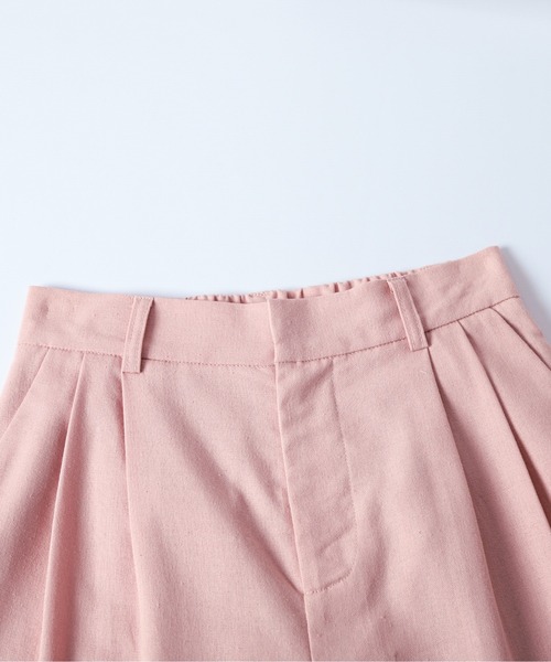 AMELY(エミリー)の「リネンブレンドタックワイドパンツ(その他パンツ・レディース・カーキ/ピンク/ベージュ/ブラウン/ブラック・L/M)」の11枚目の写真