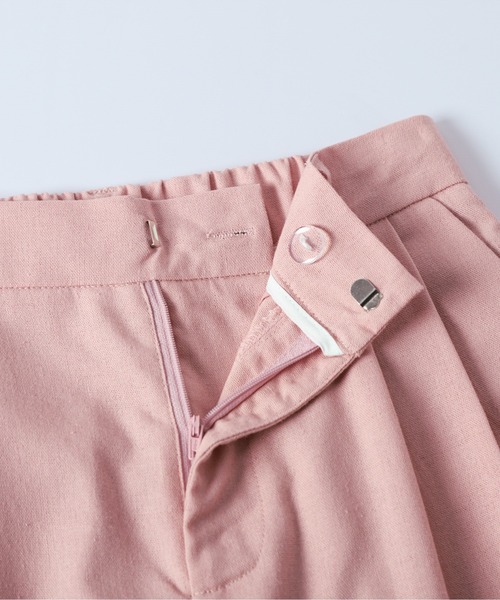 AMELY(エミリー)の「リネンブレンドタックワイドパンツ(その他パンツ・レディース・カーキ/ピンク/ベージュ/ブラウン/ブラック・L/M)」の13枚目の写真