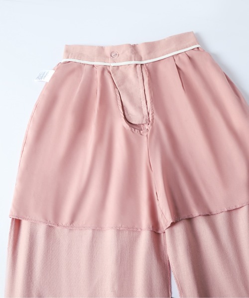 AMELY(エミリー)の「リネンブレンドタックワイドパンツ(その他パンツ・レディース・カーキ/ピンク/ベージュ/ブラウン/ブラック・L/M)」の10枚目の写真