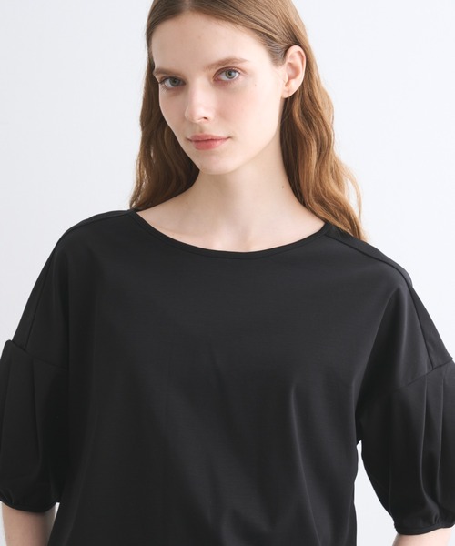 three dots(スリードッツ)の「シルケンジャージー ハーフスリーブトップス(Tシャツ/カットソー・レディース・ブルー系その他/ホワイト/ブラック・SMALL)」の11枚目の写真