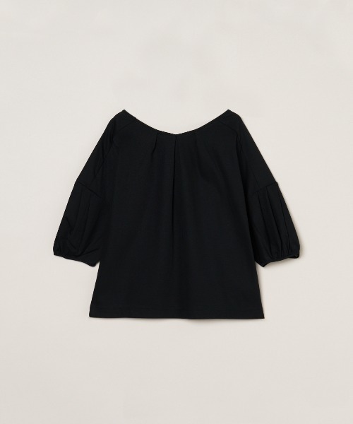 three dots(スリードッツ)の「シルケンジャージー ハーフスリーブトップス(Tシャツ/カットソー・レディース・ブルー系その他/ホワイト/ブラック・SMALL)」の5枚目の写真