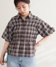 TCブロードシャーリングパフスリーブブラウス