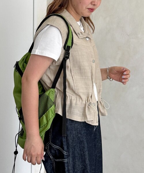 CPCM(シーピーシーエム)の「麻混スタンドベスト(ベスト・レディース・アイボリー/カーキ・FREE)」の19枚目の写真