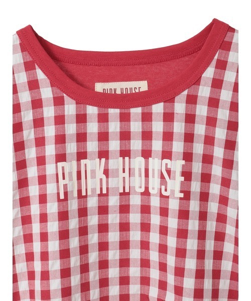 PINK HOUSE(ピンクハウス)の「ロゴプリントギンガムチェック×無地カットソー(Tシャツ/カットソー・レディース・レッド系/ブラック系/ピンク系/ブルー系・フリー)」の13枚目の写真