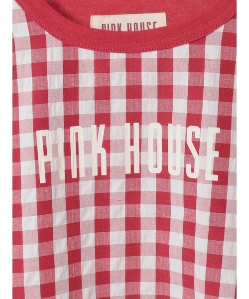 PINK HOUSE(ピンクハウス)の「ロゴプリントギンガムチェック×無地カットソー(Tシャツ/カットソー・レディース・レッド系/ブラック系/ピンク系/ブルー系・フリー)」の11枚目の写真