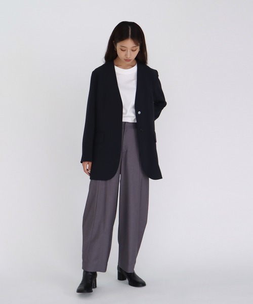DRESSLAVE（ドレスレイブ）の「【B7/ベーセッツ】nocollar jacket(ノーカラージャケット)（ノーカラージャケット・レディース・ネイビー/ブラウン・38）」の3枚目の写真