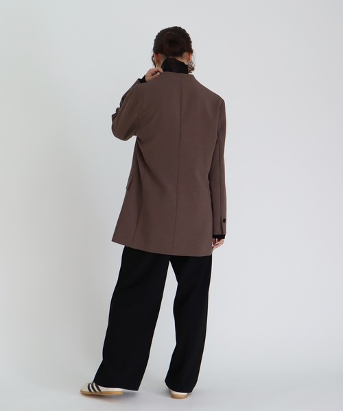 DRESSLAVE（ドレスレイブ）の「【B7/ベーセッツ】nocollar jacket(ノーカラージャケット)（ノーカラージャケット・レディース・ネイビー/ブラウン・38）」の8枚目の写真