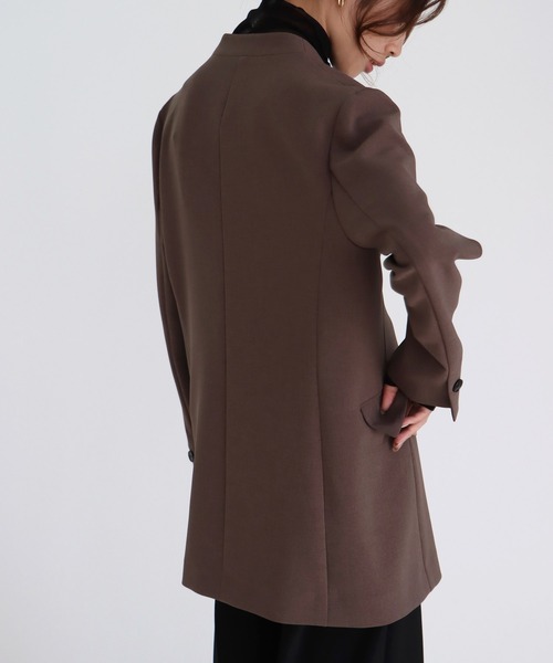 DRESSLAVE（ドレスレイブ）の「【B7/ベーセッツ】nocollar jacket(ノーカラージャケット)（ノーカラージャケット・レディース・ネイビー/ブラウン・38）」の11枚目の写真