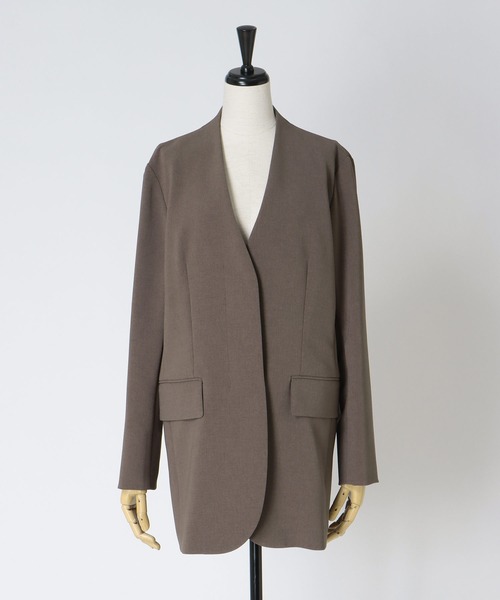 DRESSLAVE（ドレスレイブ）の「【B7/ベーセッツ】nocollar jacket(ノーカラージャケット)（ノーカラージャケット・レディース・ネイビー/ブラウン・38）」の12枚目の写真