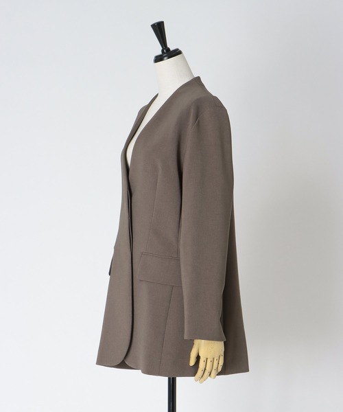 DRESSLAVE（ドレスレイブ）の「【B7/ベーセッツ】nocollar jacket(ノーカラージャケット)（ノーカラージャケット・レディース・ネイビー/ブラウン・38）」の13枚目の写真