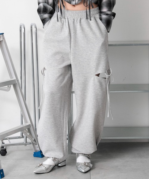 WEGO(ウィゴー)の「WEGO/【26年春夏新作】サイドカットスウェットパンツ(スウェットパンツ・レディース・グレー系その他・FREE)」の4枚目の写真