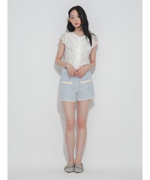 FURFUR(ファーファー)の「ファンシーツイードニットパンツ(その他パンツ・レディース・ライトブルー/ブラック/アイボリー・F)」の12枚目の写真